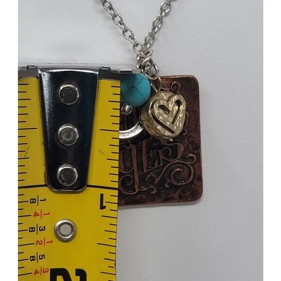 Rodeo Queen Necklace Angelz Design HECK YES Turquoise Copper Horseshoe Heart - Picture 8 of 8